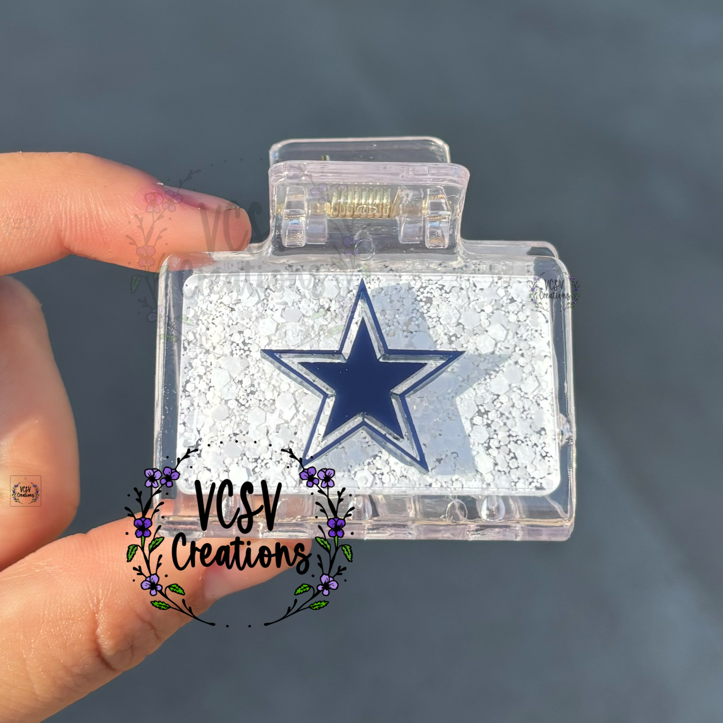 Cowboys Star Claw Clip