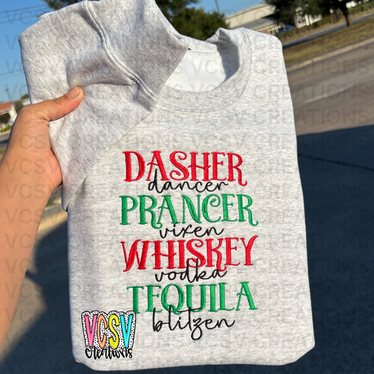 Reindeer Names embroidery