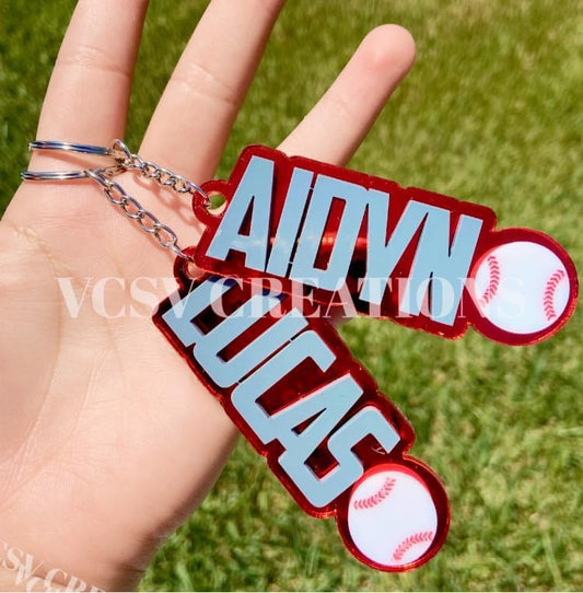 Name+Baseball Keychain