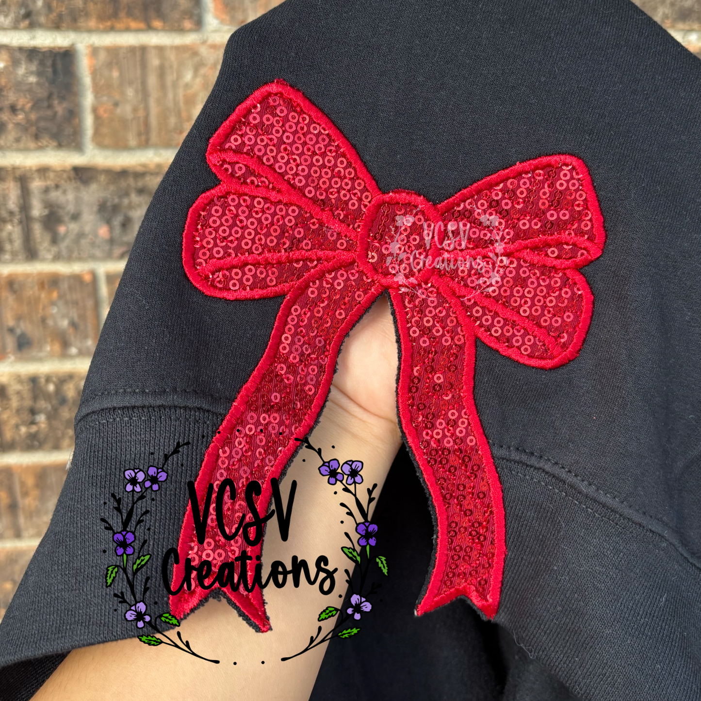 Red Sequins Merry+ Bow Slits