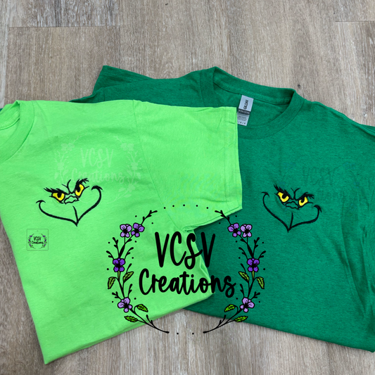 Green Guy Face Embroidery Tee