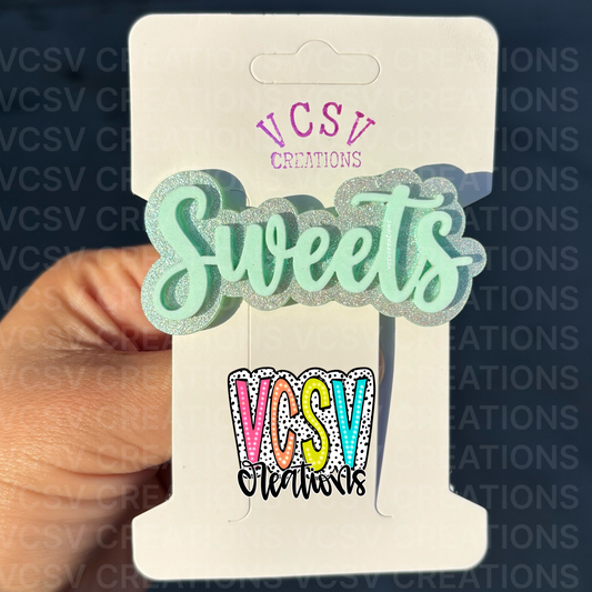 Mint glitter +mint hair clip