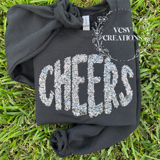 CHEERS (silver appliqué)