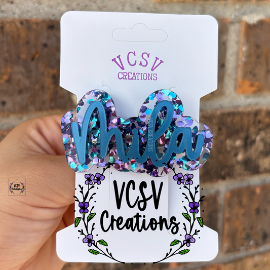 Purple/Teal Heart Clip