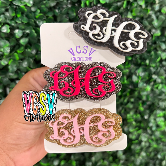 Monogram hair clip