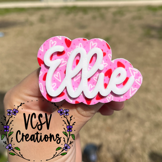 Pink&White Hearts Hair clip