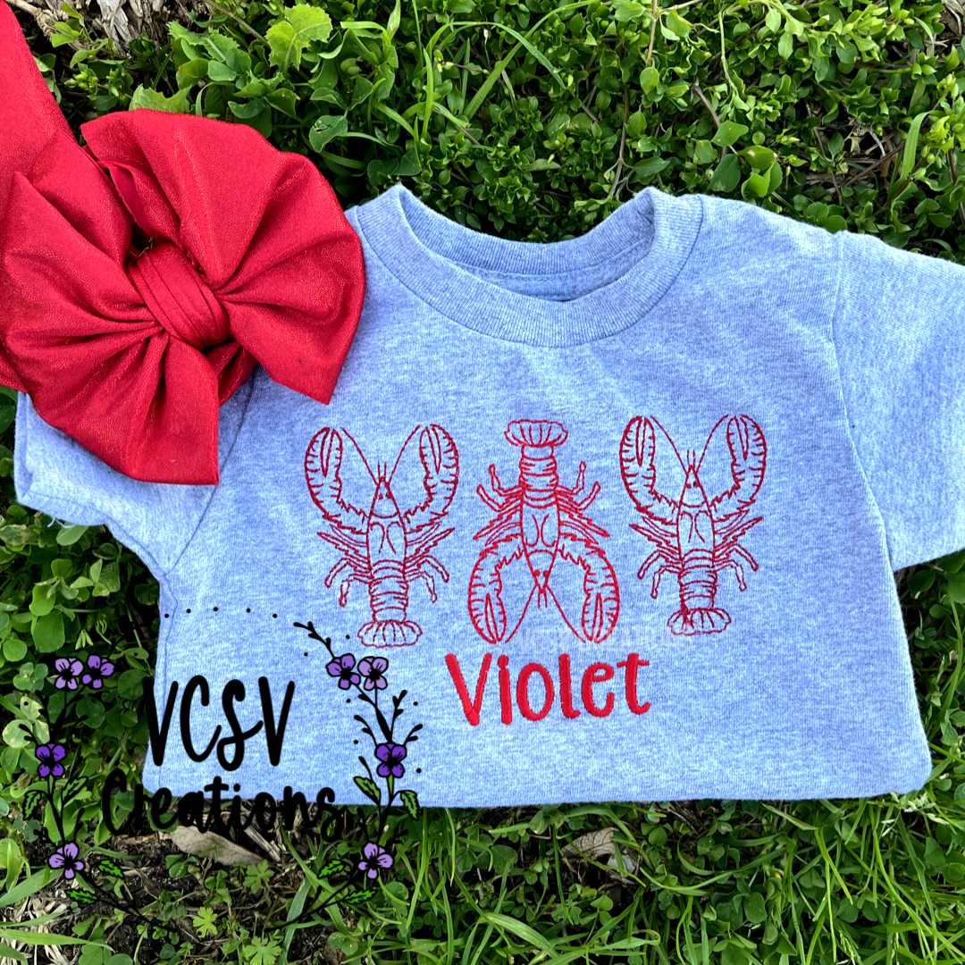 Crawfish 🦞 embroidery Name Tee