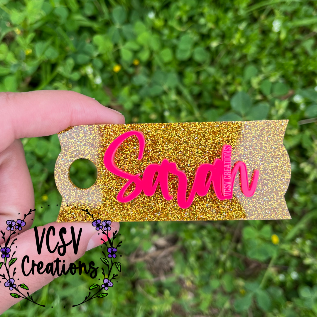 Yellow gold glitter topper