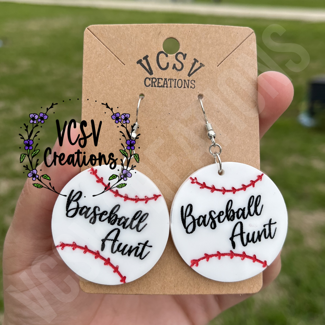 Baseball/Softball Aunt Earrings