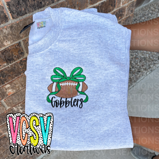 Football Bow Embroidery (left chest)