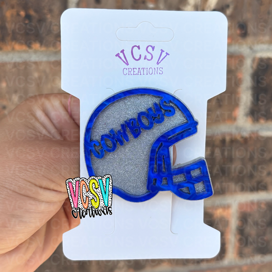 Silver cowboys Helmet hair Clip