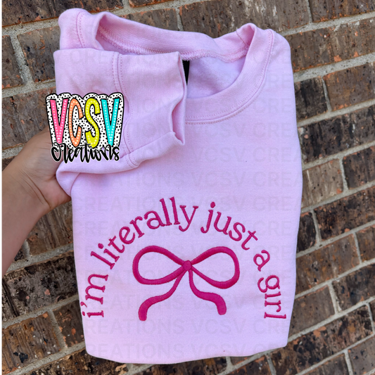 Just a girl Bow sweatshirt
