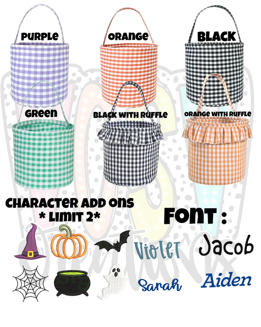 Halloween Basket (embroidered or leather patch name)