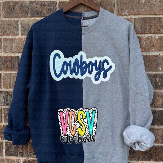 CUSTOM Split Appliqué Crewneck