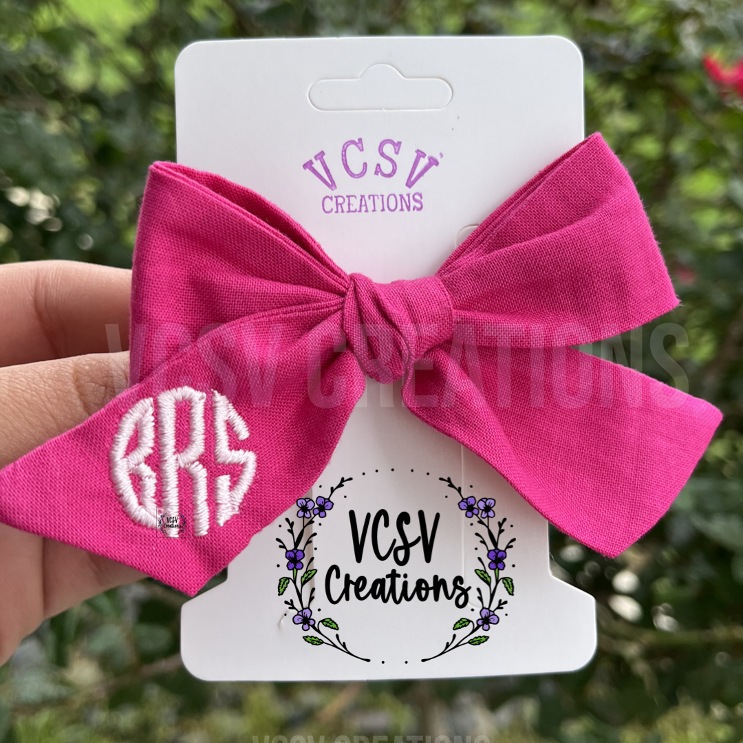 Magenta Embroidered Bow