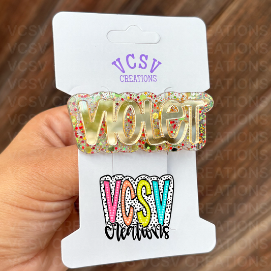 Thankful glitter + mirror Clip