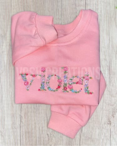 Floral Name Sweater