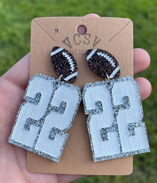 Football Number Earrings